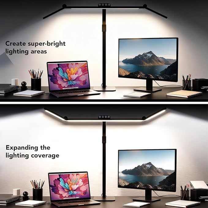 LED Desk Lamp for Home Office with Base, 28.2" Adjustable Gooseneck Swing Arm Ultra Bright Desk Light, Dimmable Architect Table lamp for Desktop Computer Light, Reading, Study, Workbench