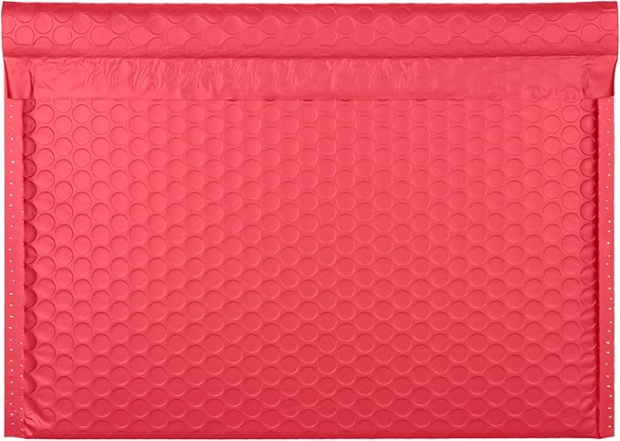 Red Side-Loading Bubble Mailers 12 x 9 Inches,Self-Seal Padded Mailing Envelopes, Pack of 27