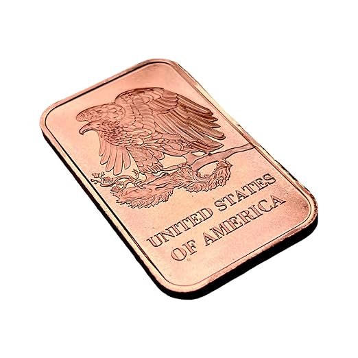 One (1) Ounce Walking Liberty Copper Bar by Unique Metals | Pack of 1 | .999 Fine Copper | Made in The USA