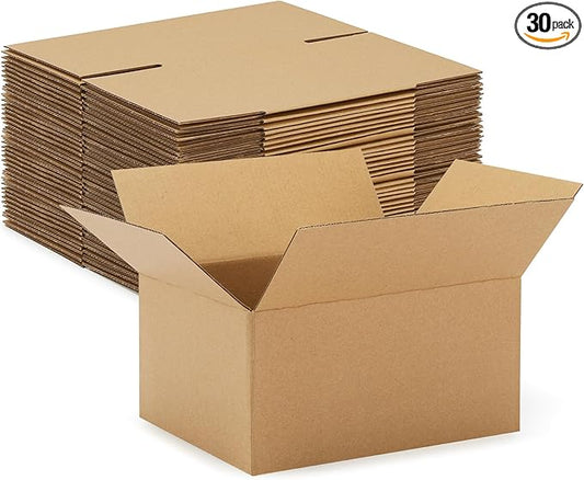 Eupako 8x6x4-Small-Shipping-Boxes-30-Pack-Brown-Corrugated-Box-Mailers, Cardboard Boxes for Packaging Small Business, Mailing