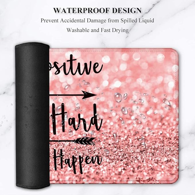 LATEEFAH Mouse Pad with Wrist Rest, Desk Mat + Keyboard Wrist Rest Set, Desk Pad for Keyboard and Mouse, 4-in-1 Large Mouse Pad with Wrist Support for Office, Home