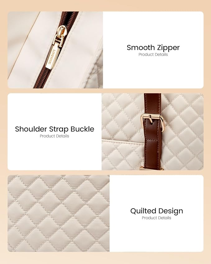 LOVEVOOK Lunch Tote Bag for Women, 15.6 Inch Laptop Work Bag With Lunch Compartment & Large Cup Holder, Lightweight Work Briefcase for Travel, Bussiness, Teacher