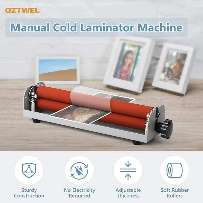 Manual Cold Laminator, 12 Inch A4 Laminating Machine - Cold Press Laminator
