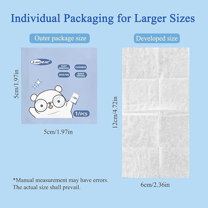 （200 PCS) Anti-Fog Lens Wipes Pre-Moistened Anti-Fog Wipes| Glasses Cleaner Safely Cleans Glasses, Sunglasses, Phone Screen, Electronics & Camera Lens