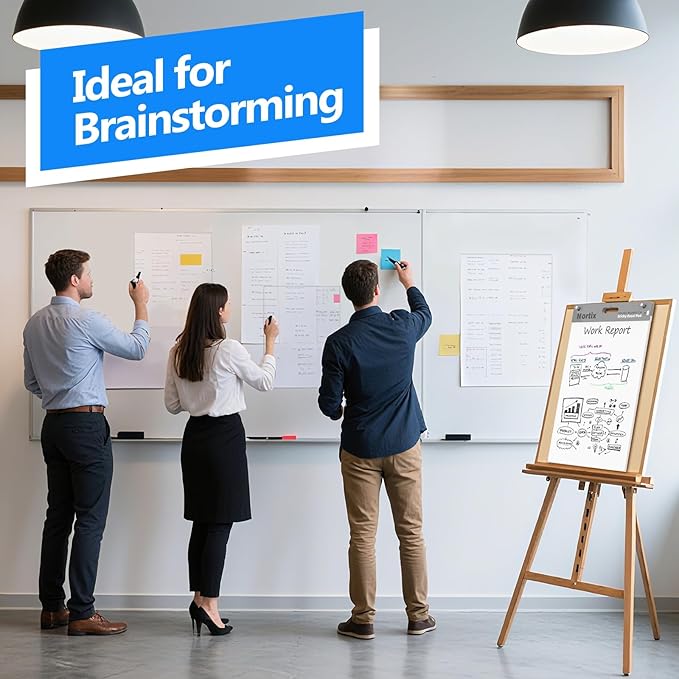 Nortix Flip Chart Paper, Sticky Easel Pads, Chart Paper for Teachers,Super Adhesive & Bleed-Resistant, Mini Self-Stick Easel Paper for Classroom/Office, 15 x18 inch, 30 Sheets/Pad, 4 Pads