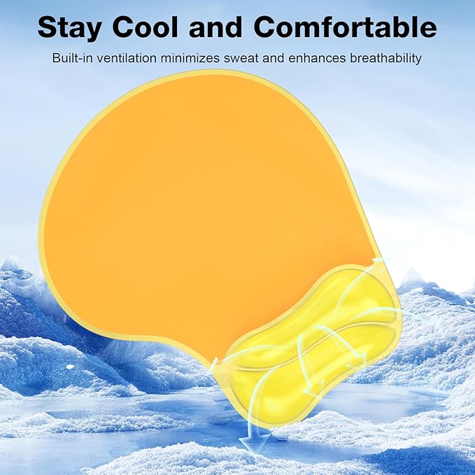 Mouse Pad with Gel Wrist Rest, Ergonomic Comfortable Computer Wrist Support for Laptop, Pain Relief Mousepad with Non-Slip PU Base for Office & HomeYellow