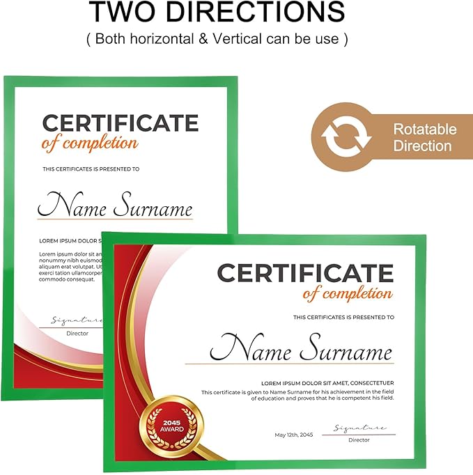 uxcell 2 Pcs Magnetic Sign Holder, 11.7" x 16.5" Self-Adhesive Magnetic Wall Signs Holder Magnetic Picture Frame Document Holder for Home Office Wall Window Displays, Green