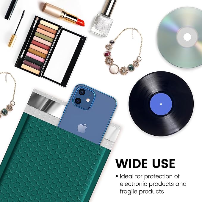 Fuxury Bubble Mailers 6x10" 100 Pack Opaque Bubble Mailer Usable Size 6x9" Padded Envelopes for Gifts Mailing Envelopes Bubble Padded Cushion Mailers Small Business#0 Forest Green