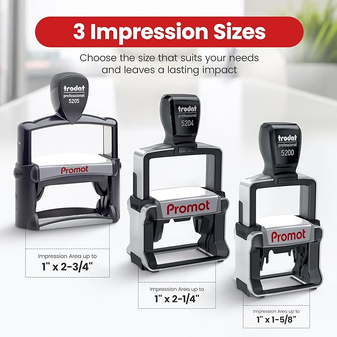 Promot Large Professional Stainless Steel Stainless Steel Self Inking 6 Lines Custom Stamp - Personalized Office Stamp