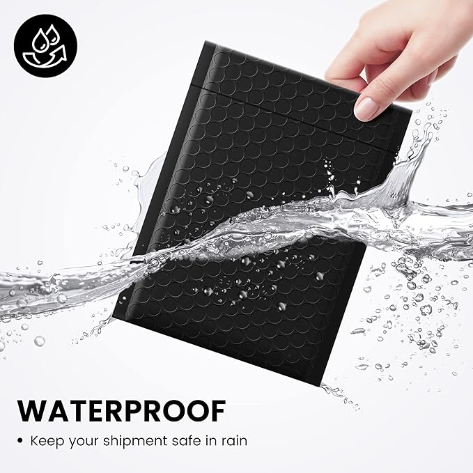 Fuxury 500 Pack Black Bubble Mailers 6x10 Inch, Small Bubble Shipping Envelopes#0 Thick Bubble Padded Mailer Strong Adhesion Padded Envelopes for Mailing Jewelry,Makeup
