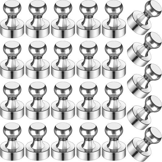 LOVIMAG 25Pcs Magnetic Paper Clip Dispenser Holder for Whiteboard, Strong Magnets Fridge Magnets Adult, Small Push Pin Magnet for Whiteboard, Office, Classroom, Map, Thumb Tacks Magnet