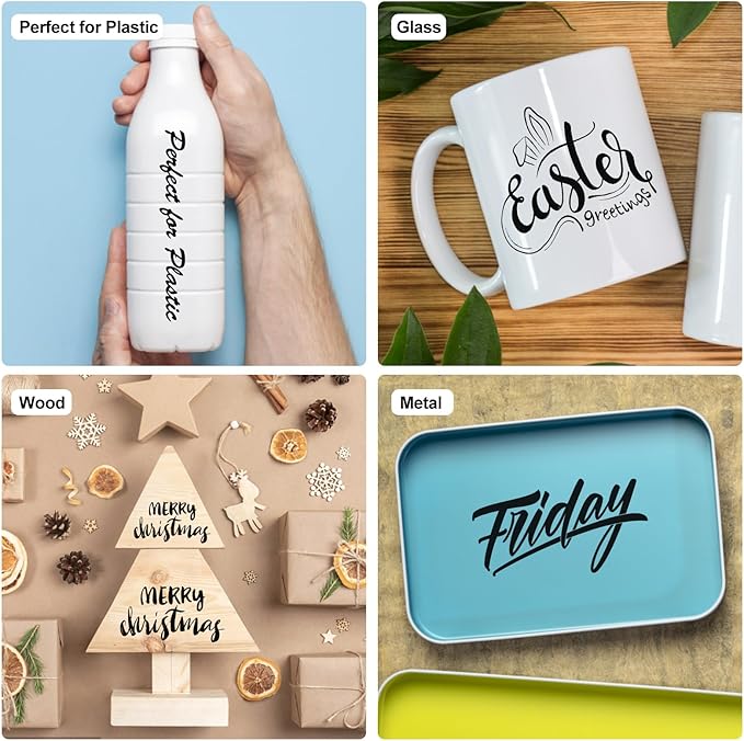 SFAIH Green Permanent Markers Bulk - 24 Pack, 1s Quick Dry, Fine Point Permanent Markers for Paper Plastic Glass Metal Wood, Waterproof, Kitchen Classroom Office, Doodling, Marking, Non-Fading