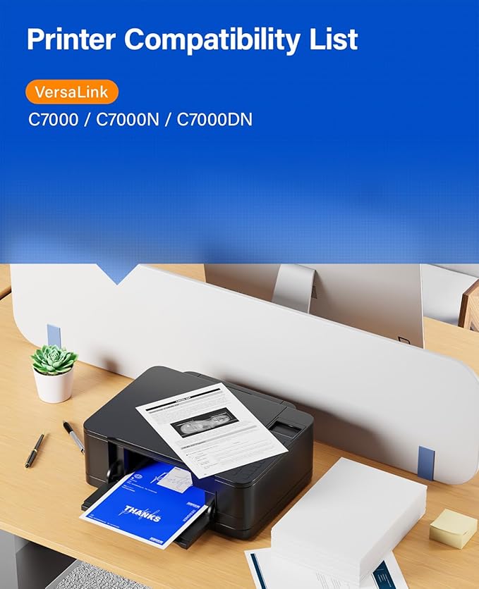 VersaLink C7000 High Capacity Toner Cartridge 4-Pack Replacement for Xerox 106R03757 106R03758 106R03759 106R03760 Compatible for Xerox VersaLink C7000 C7000N C7000DN Printer Black Cyan Magenta Yellow
