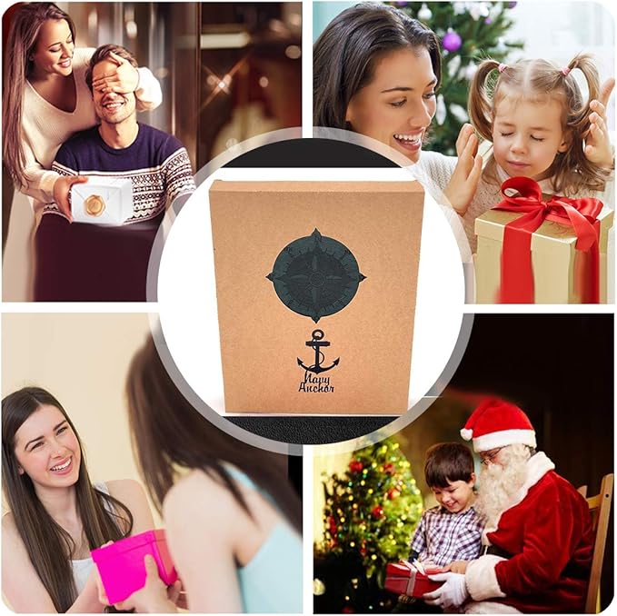 ThxMadam Green Scrapbook Leather Photo Album Vintage Wedding Guest Book Memory Book with 60 Black Pages Present for Valentines Anniversary Mother’s Day Birthday Gift for Teacher Student Kids Friend