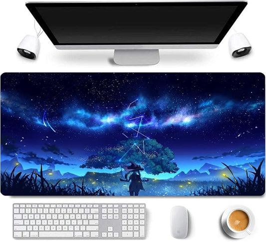 RTGGSEL 31.5x11.8 Inch Non-Slip Long Extended Large Gaming Mouse Pad with Stitched Edges XL Laptops Keyboard Mouse Mat(Starry Sky)