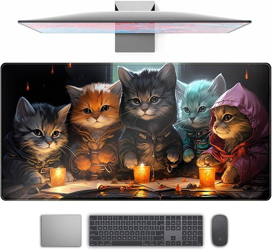 Commander Roleplay Desk Pad Mat Role Gaming XXL Big Mouse Pad Gaming Tabletop Game Gamer Gift - Mousepad XXL Laptop Computer Keyboard Pad with Stitched Edges Anti-Slip Funny Deskpad 31.5x15.7 in