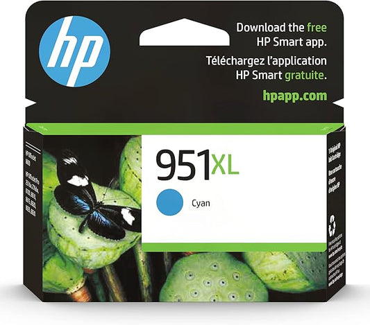 HP 951XL Cyan High-yield Ink Cartridge for HP Printers | Works with Printer Series: OfficeJet 8600, Pro 251dw, 276dw, 8100, 8610, 8620, 8630 | Eligible for Instant Ink | CN046AN