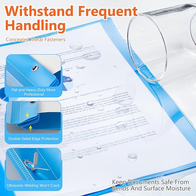 48 Pack Plastic Report Covers with 3 Prongs Presentation Folders Bulk, 100 Sheet Capacity, Clear Front Report Covers for Presentation Document Paper School Office Supplies (Bright Colors)