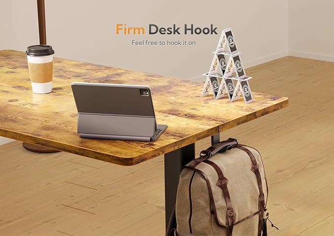 Claiks Standing Desk with Keyboard Tray, Standing Desk Adjustable Height, Raising Desks for Home Office and Computer Workstation, 55 Inches, Rustic Brown