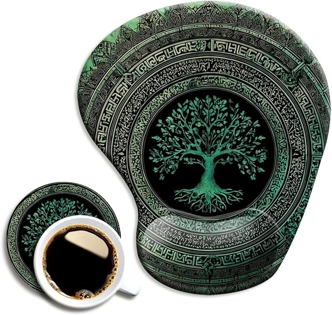 Ergonomic Mouse Pad with Wrist Support,Mouse Pad with Wrist Rest and Coaster Set,Office Supplies Non-Slip Mouse Pads for Desk, Non-Slip Comfortable,Rug