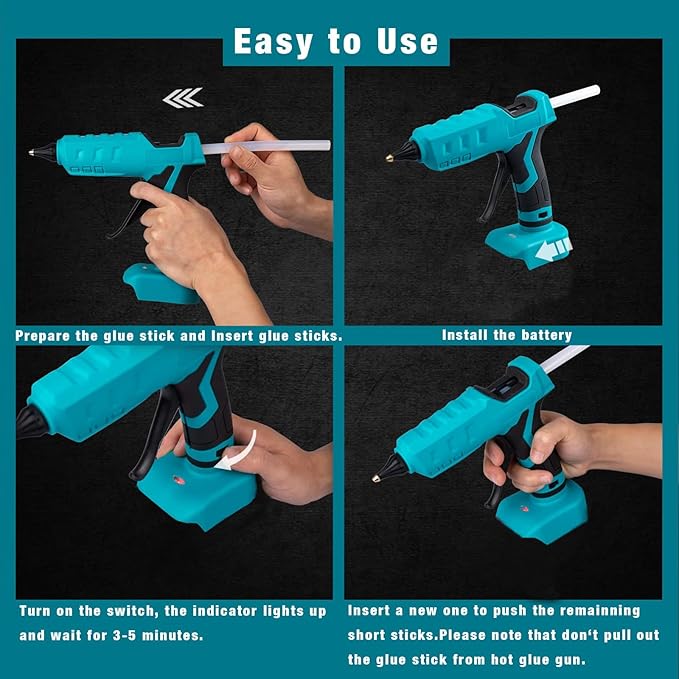 Cordless Hot Glue Gun Compatible with Makita 18V Battery, Mellif Handheld Electric Power Glue Gun Full Size for Arts & Crafts & DIY with 20 0.43" Glue Sticks (Tool Only)