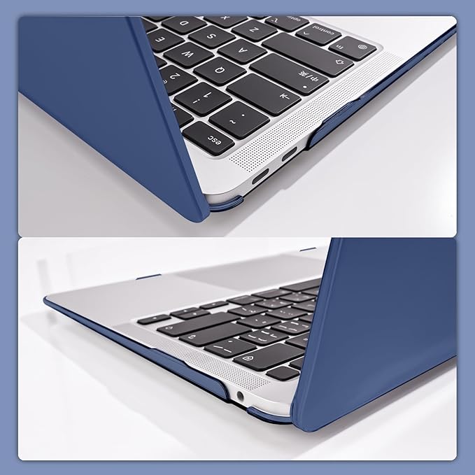 Compatible with 2022 2021-2016 Release MacBook Pro 13 inch Case M2 M1 Chip A2338 A2289 A2251 A1706 A1989 A2159, Crystal Plastic Hard Shell Case Keyboard Skin Screen Film Dust Plug, Navy Blue
