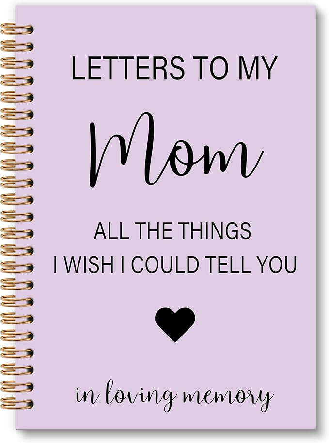 Memorial Gifts for Loss of Mom Grief Notebook Journal, Letters to My Mom in Heaven Journal, Sympathy Notebooks Gifts for Loss of Mom Women, In Loving Memory Sympathy Gifts, 6x8.2（Purple）