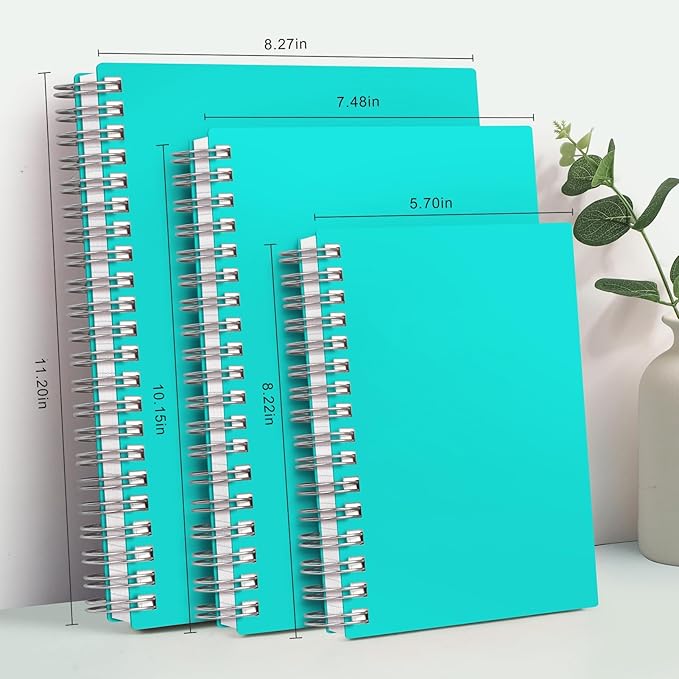 AHGXG Spiral Notebook 8.5" x 11" - Large Spiral Journal A4 Notebook College Ruled, 300 Pages Writing Journal for Work, 100GSM Thick Paper, Plastic Hardcover, for Women Men Office School, Lake Blue