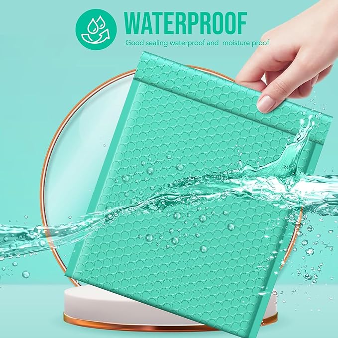 Fuxury Bubble Mailers 8.5x12" Teal Padded Envelopes 6000 Pack Bulk Strong Adhesion Full Pallet of Padded Mailers Thick Bubble Envelopes for Small Business Mailing Books Clothes Makeup Supplies