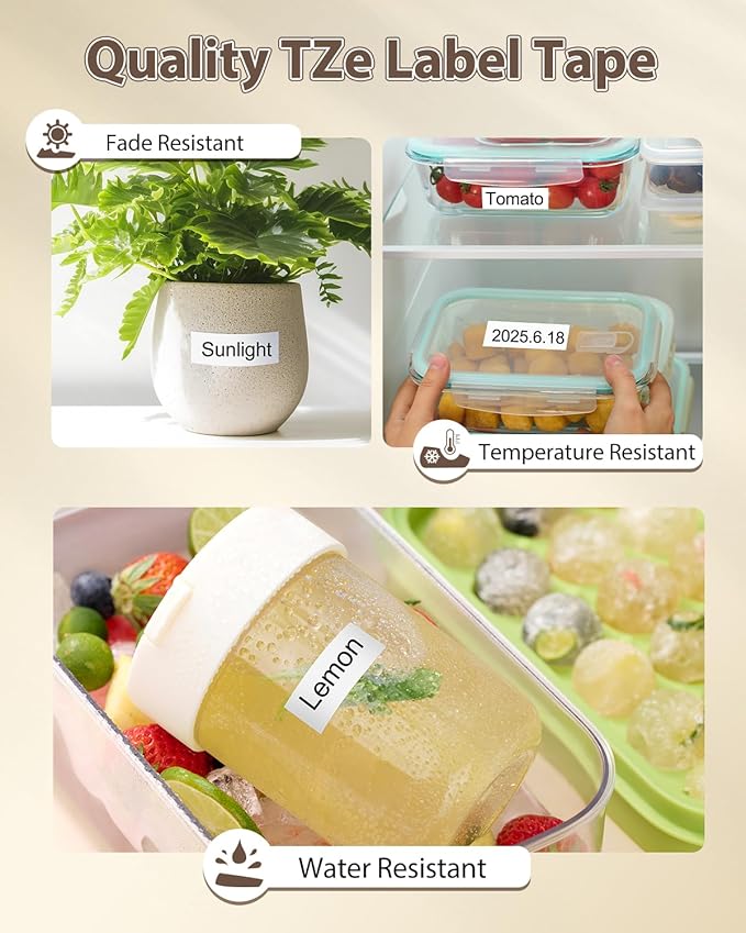 TZe-241 TZ 18mm 0.7 Laminated White Compatible with Brother Label Maker Tape 3/4" PTouch Tape TZe241 Work with Brother P Touch D410 D460BT 2040 1880 1890 E550W P700 P710BT, 6-Pack