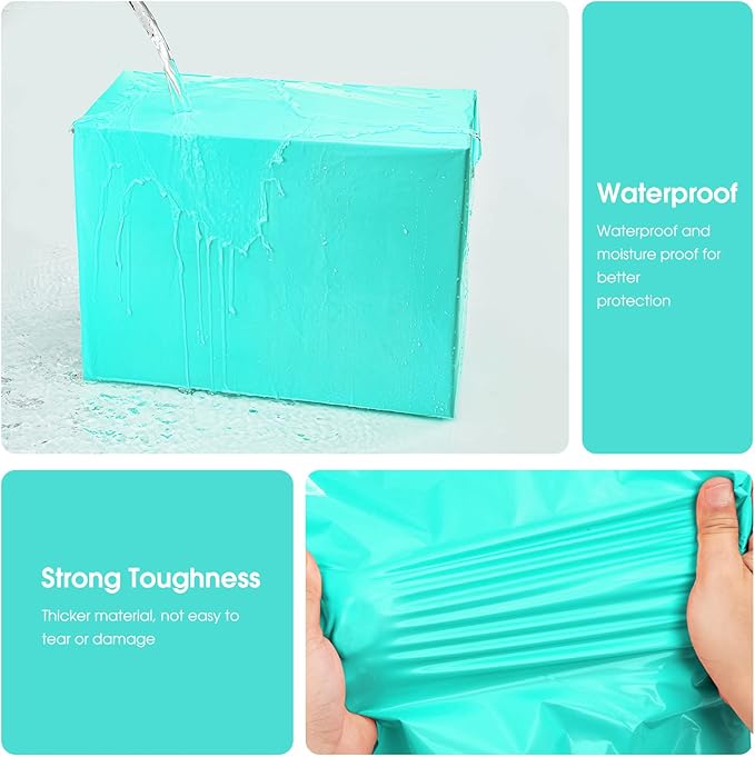 Metronic 1000PC Poly Mailers 14.5x19, Large Shipping Bags for Small Business, Waterproof Mailers Poly Bags, Strong Adhesive Shipping Envelopes for Clothing, Efficient Mailing Envelopes in Teal