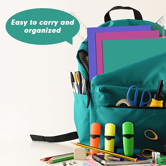 30 Pack 2 Pocket Folders - Letter Size, Assorted 5 Colors