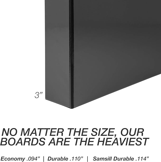 Samsill Durable 3 inch 3 Ring Binder, Made in USA, D Ring Binder, FSC 100% Recycled Chipboard, White, 2 Pack