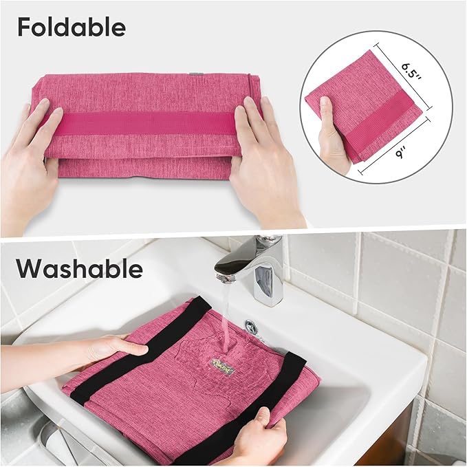 BALEINE Extra Large Storage Tote with Zippers & Carrying Handles, Heavy-Duty Oxford Fabric Moving Bags for Laundry, Space Saving, Storage, Berry Red