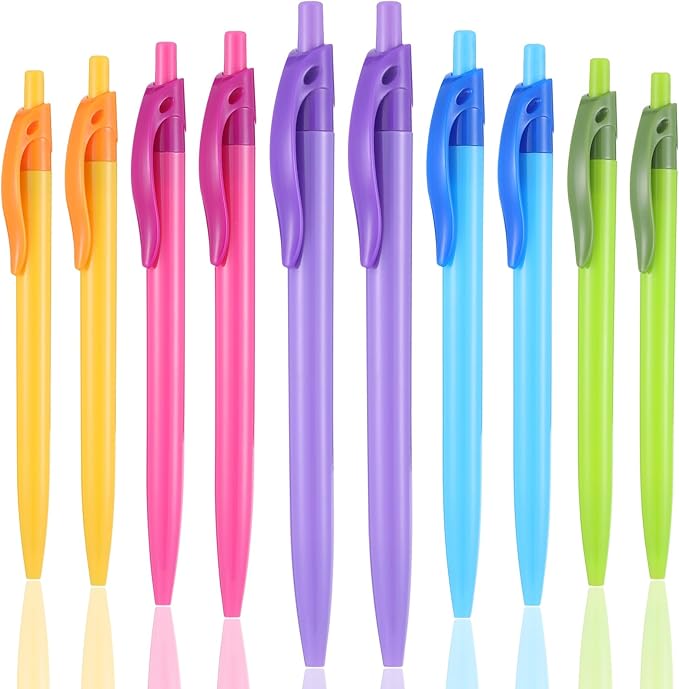 Yuxingrong Retractable Ballpoint Pens 1.0mm, Smooth Writing Black Ink Click Pens, Comfort Grip & Anti-Slip Design, Quick-Dry Oil-Based for Office, School, Journaling, Planner 50Pack