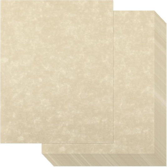 Epakh 200 Pcs Old Age Parchment Paper 8.5 x 11 Inch Standard Letter Vintage Colored Old Parchment Semblance Double Side Printing Paper (Fragrant Wood)