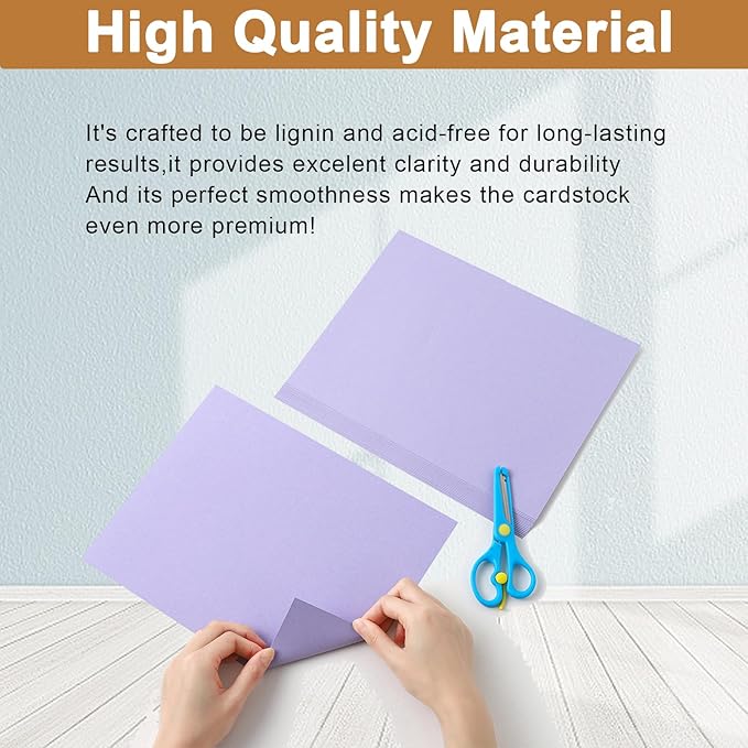 120 Sheets Purple Cardstock 8.5 x 11 Certificate Paper, 92lb Heavyweight Card stock Printer Paper for DIY Card Making, Greeting Cards, Wedding Invitations, Graduations