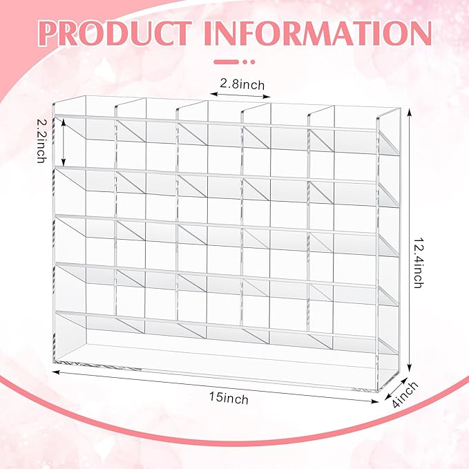 Acrylic Pen Organizer Storage for 300 Markers Vertical Marker Organizer Acrylic Pen Display Holder for Office Desk Desktop Stationery Pencil Storage, Clear, 15 x 4 x 12.4 Inch