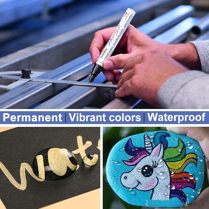 Overseas Permanent Paint Pens Purple Markers - 2 Pack Single color Oil Based Paint Markers, Medium Tip, Quick Drying and Waterproof Marker Pen for Metal, Rock Painting, Wood, Plastic, Canvas, Mugs