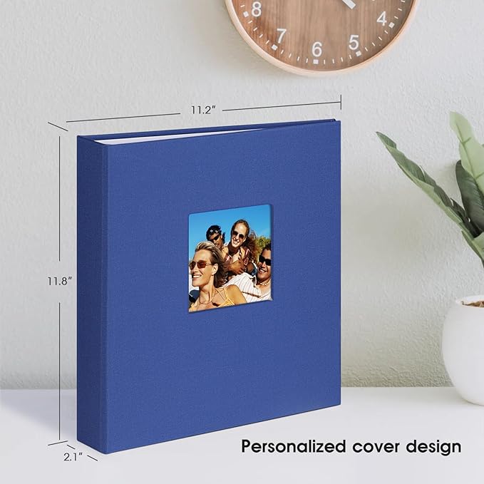 8.5x11 Inch Large 3 Ring DIY Scrapbook Photo Album with 30 Plastic Sleeves 60 Pages Blank Scrapbooks, 8.5 x 11 Scrap Book Albums for Baby Travel Wedding Graduation kids (Blue)
