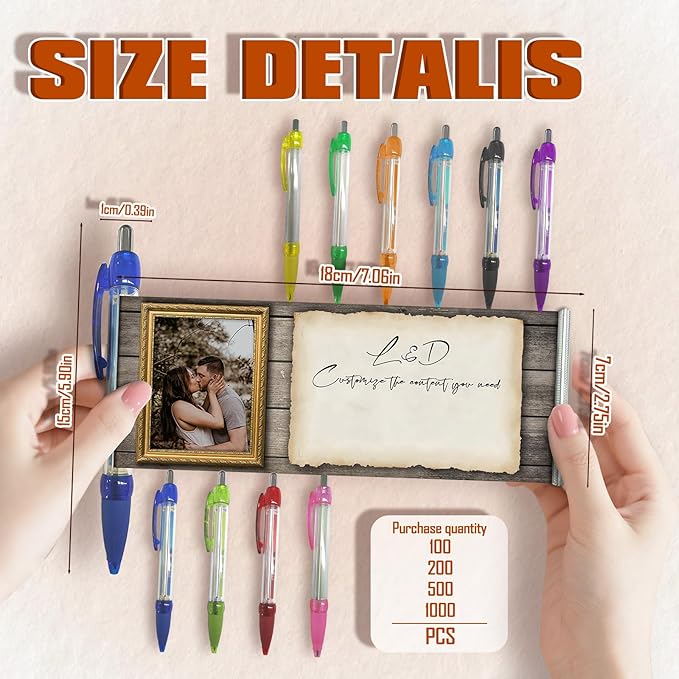 Personalized Pens Bulk, Custom Pollout Paper Pen with Printed, Customizable Retractable Roll Up Banner Pens for Business with Name Logo, Exhibitions, Events, Presentations, Advertising 100 Pcs