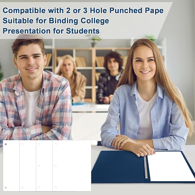 gisgfim 12 Pcs 8.5 x 11'' Pressboard Report Cover 3" Capacity Prong Clip Report Cover Metal Prong Fastener with Compressor Letter Size Presentation Report Folder for Bind Proposal Document