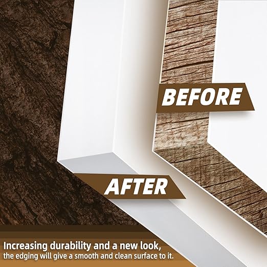 GSCIT Club White Melamine Edge Banding, 1/2 inch x 100ft Edge Banding with Hot Melt Adhesive Pre-glued Cabinet Edge Banding Flexible White Veneer Edging for Plywood