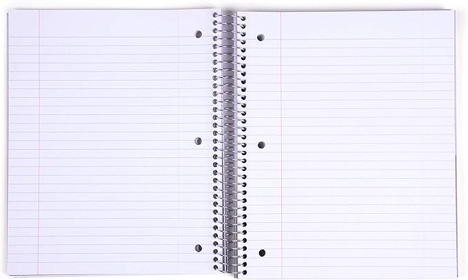 Mintra Office Durable Spiral Notebooks, 5 Subject (Spring Pink, Wide Ruled 1pk)