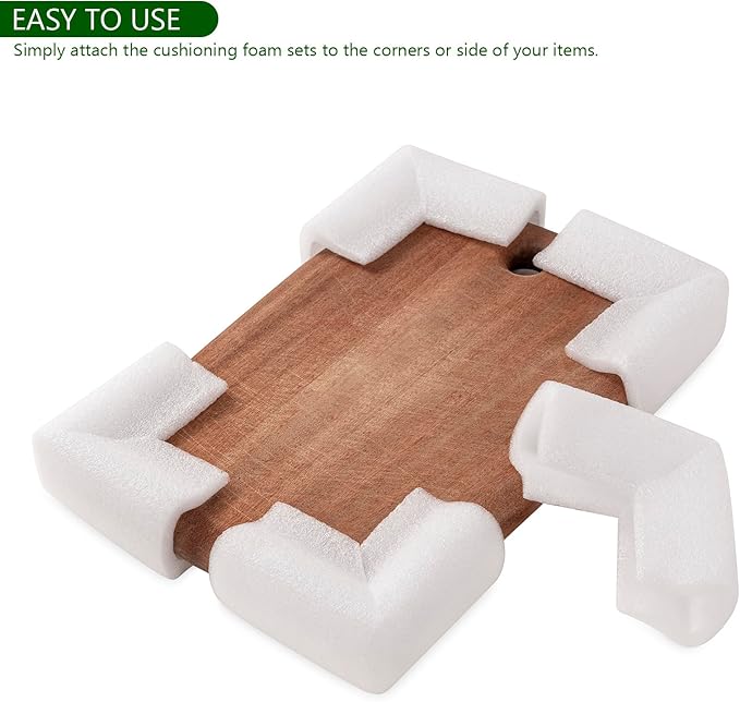 Cushioning Foam Sets, 8Pcs L-shaped Protection Corners and 8Pcs U-shaped Protection Side for Moving Supplies Edge Shipping Packaging Edge Protector Foam Shipping