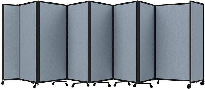 Versare Room Divider 360 Portable Wall Partition | Folding Panels | Large Freestanding Divider | Locking Wheels | Temporary Room Separator