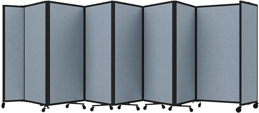 Versare Room Divider 360 Portable Wall Partition | Folding Panels | Large Freestanding Divider | Locking Wheels | Temporary Room Separator