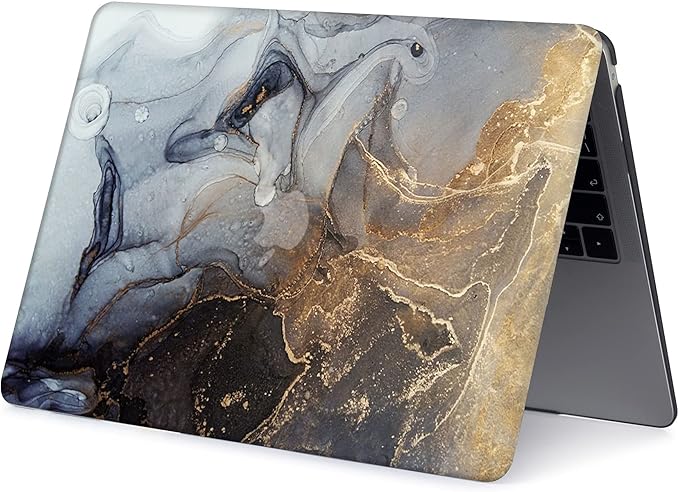 Laptop Case Compatible with MacBook Pro 13 inch with CD-ROM Model: A1278(Old Version 2012/2011/2010/2009/2008), Protective Plastic Hard Shell Case Cover & Keyboard Skin - Gray Marble