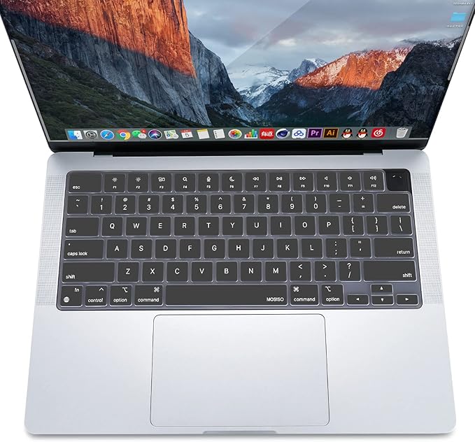 MOSISO Keyboard Cover Skin Compatible with MacBook Air 15 inch M3 A3114 M2 A2941/Air 13.6 A3113 A2681/Pro 14/16 M4 M3 M2 M1, Space Gray