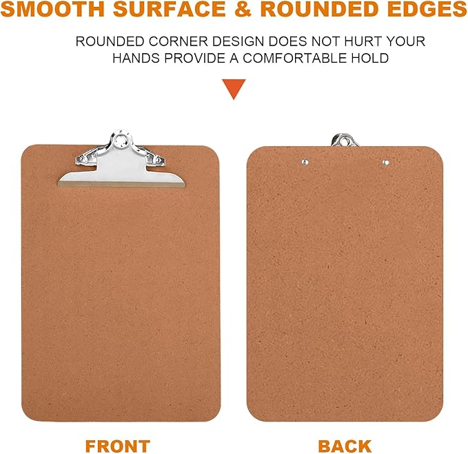HERKKA 10 Pack Hardboard Office Clipboards - A4 Letter Size, ECO Friendly